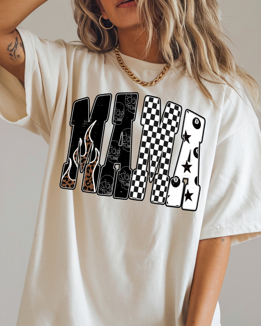 MAMA FLAME/CHECKERED/STAR+MAGIC 8 BALL (SHIRT + SWEATER OPTION)