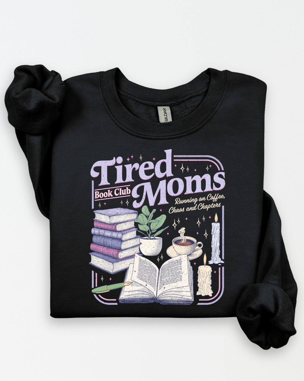 TIRED MOMS BOOK CLUB (SHIRT + SWEATER OPTION)