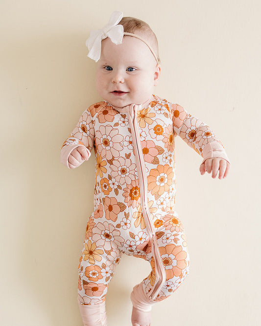 Bamboo Zip Romper |  Sweet Blossom