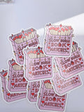 SLOW BURN BOOK MATCHES STICKER