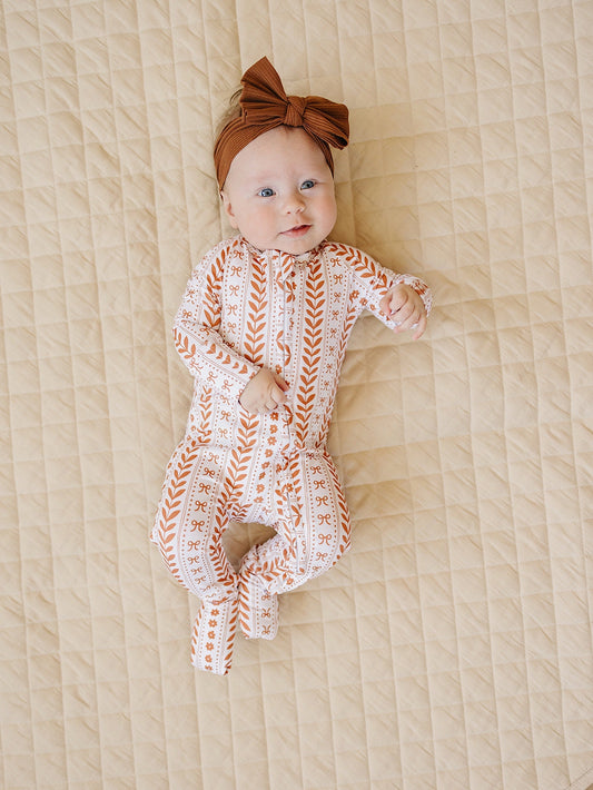 Bamboo Baby Zip Romper | Boho Daisy