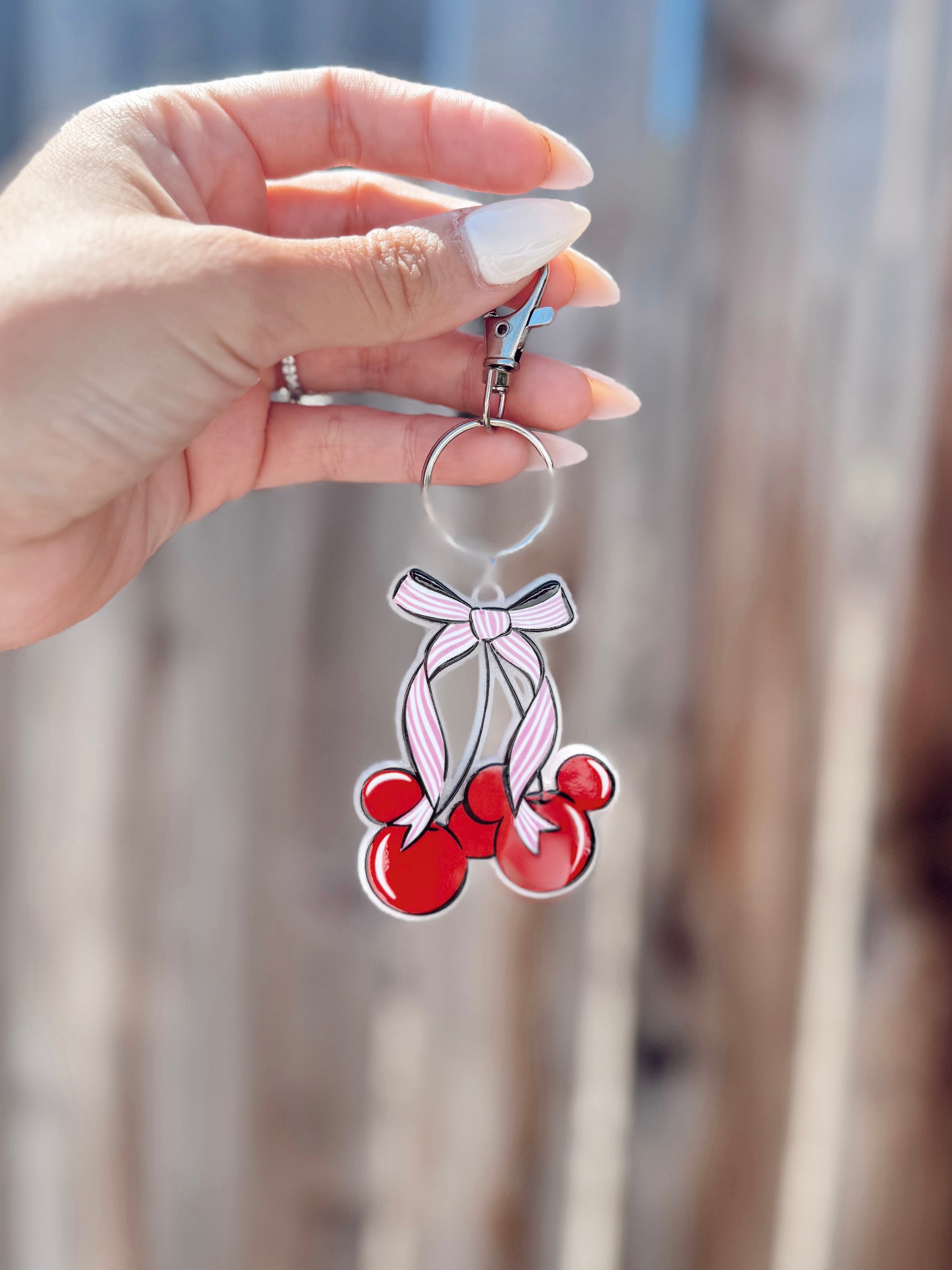 CHERRY MOUSE KEYCHAIN/BAG CHARM