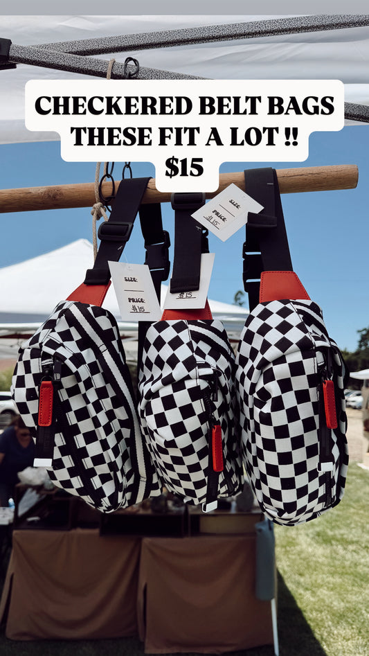 CHECKERED BELT BAG