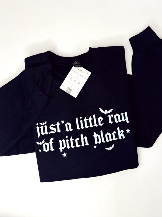 Little Ray of Pitch Black Crewneck Sweater