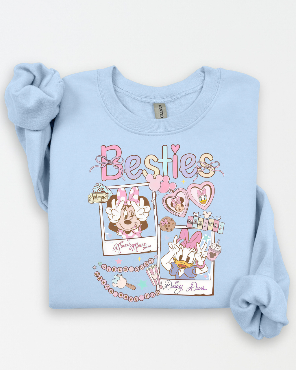 GIRLS JUST WANNA HAVE FUN (LONG SLEEVE SHIRT + CREWNECK SWEATER)