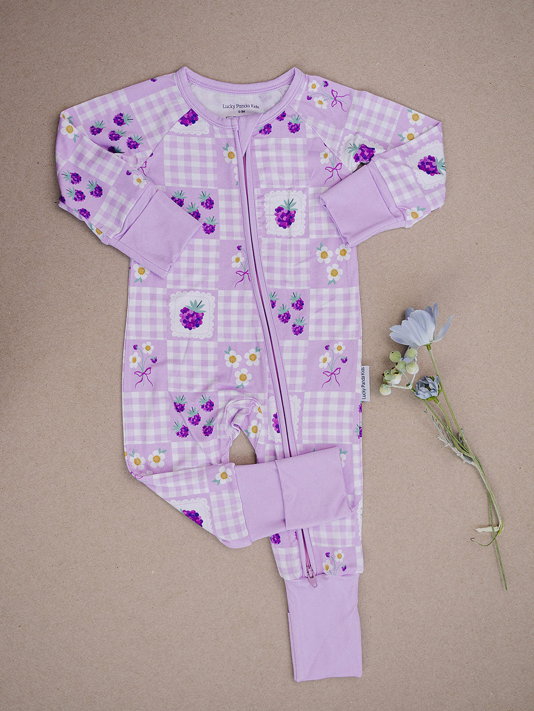 Bamboo Zip Romper | Raspberry