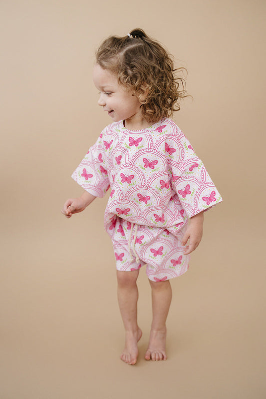 Shorts Set | Pink Butterfly