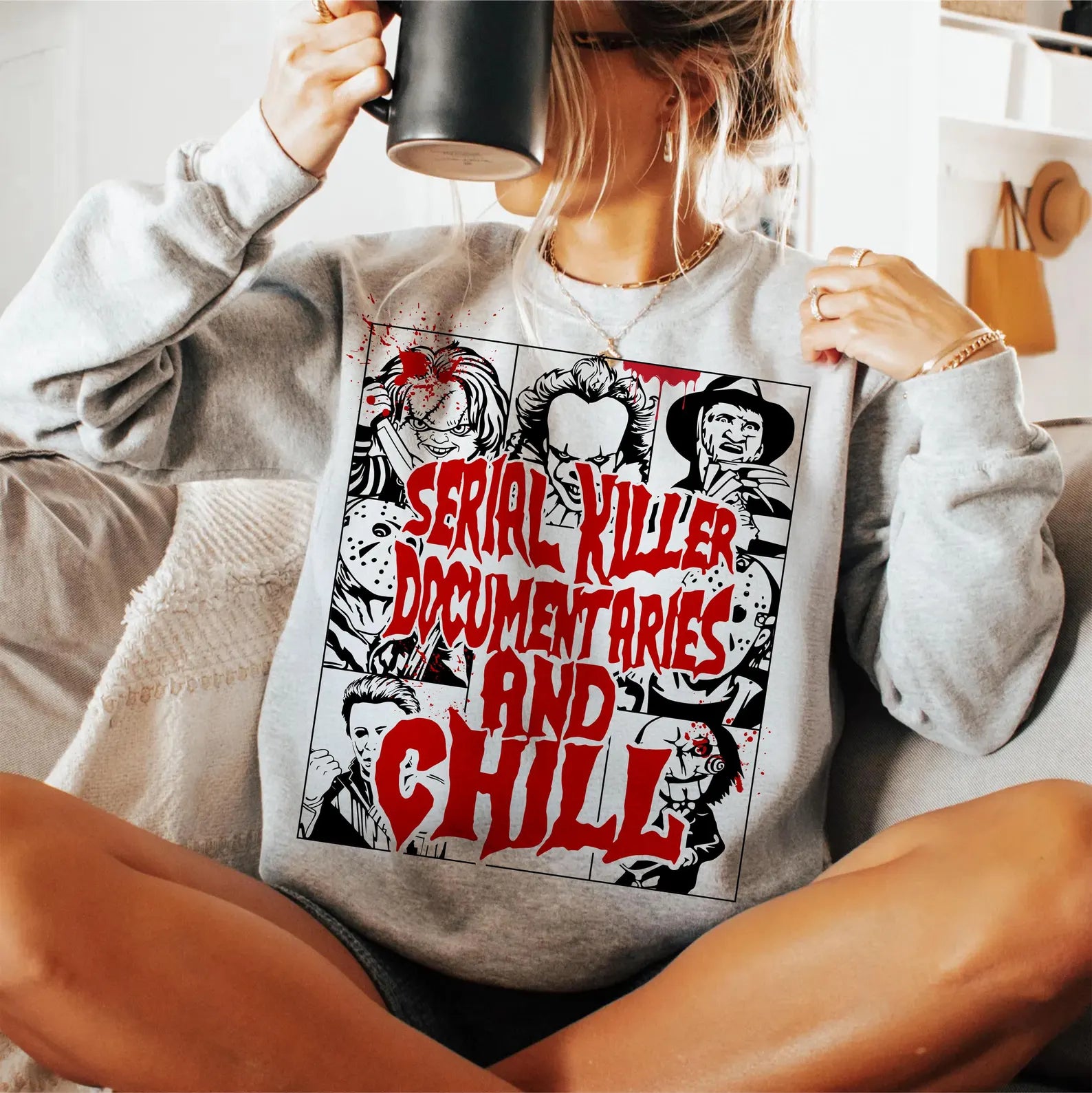 SERIAL KLILER DOCUMENTARIES AND CHLL  (SHIRT + SWEATER OPTION)